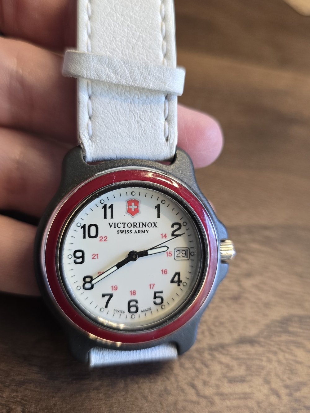Victorinox Swiss Army White Dial Watch with Red Bezel - Picture 3 of 14